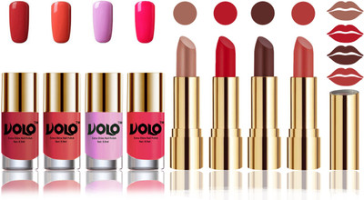 Volo Perfect Combo of Ultra Shine Nail Polish and Velvet Matte Lipsticks(Set of 8)
Volo Perfect Combo of Ultra Shine Nail Polish and Velvet Matte Lipsticks(Set of 8)