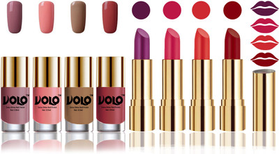 Volo Perfect Combo of Ultra Shine Nail Polish and Velvet Matte Lipsticks(Set of 8)
Volo Perfect Combo of Ultra Shine Nail Polish and Velvet Matte Lipsticks(Set of 8)