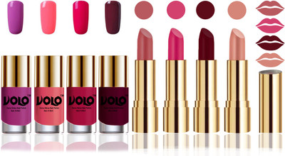 Volo Perfect Combo of Ultra Shine Nail Polish and Velvet Matte Lipsticks(Set of 8)
Volo Perfect Combo of Ultra Shine Nail Polish and Velvet Matte Lipsticks(Set of 8)
