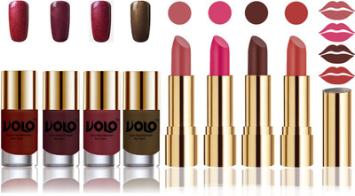 Volo Perfect Combo of Ultra Shine Nail Polish and Velvet Matte Lipsticks(Set of 8)
Volo Perfect Combo of Ultra Shine Nail Polish and Velvet Matte Lipsticks(Set of 8)