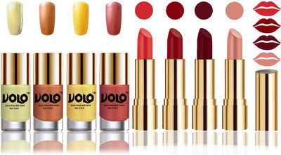 Volo Perfect Combo of Ultra Shine Nail Polish and Velvet Matte Lipsticks(Set of 8)
Volo Perfect Combo of Ultra Shine Nail Polish and Velvet Matte Lipsticks(Set of 8)