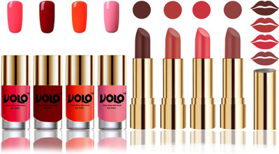 Volo Perfect Combo of Ultra Shine Nail Polish and Velvet Matte Lipsticks(Set of 8)
Volo Perfect Combo of Ultra Shine Nail Polish and Velvet Matte Lipsticks(Set of 8)