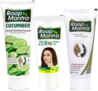 Roop Mantra Skin Care Combo (Cucumber Face Wash 115ml + Zero Pimple Gel 15gm + Face Cream 30gm)(Set of 3)
Roop Mantra Skin Care Combo (Cucumber Face Wash 115ml + Zero Pimple Gel 15gm + Face Cream 30gm)(Set of 3)