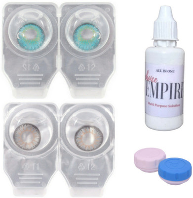 Choice Empire 2 Pair Zero Power Monthly Contact Lens With Solution - Aqua-Grey Color Lens Monthly Contact Lens(0 dioptres, Aqua, Grey, Pack of 4)
Choice Empire 2 Pair Zero Power Monthly Contact Lens With Solution - Aqua-Grey Color Lens Monthly Contact Lens(0 dioptres, Aqua, Grey, Pack of 4)