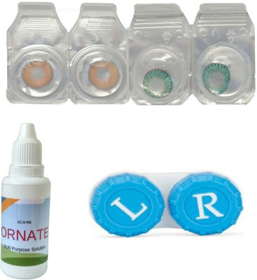 ORNATE Honey & Turquoise Colored Contact Lens 2 Pair with case and solution (0 Power) Monthly Contact Lens(0, Honey,Turquoise, Pack of 3)
ORNATE Honey & Turquoise Colored Contact Lens 2 Pair with case and solution (0 Power) Monthly Contact Lens(0, Honey,Turquoise, Pack of 3)