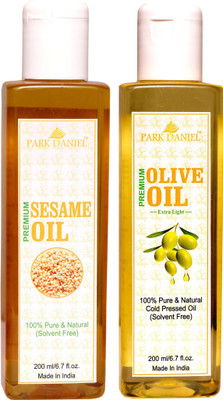 Park Daniel Premium Virgin Sesame Oil and Olive Oil Combo pack of 2 bottles of 200 ml(400 ml) Hair Oil(400 ml)
Park Daniel Premium Virgin Sesame Oil and Olive Oil Combo pack of 2 bottles of 200 ml(400 ml) Hair Oil(400 ml)