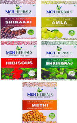 MGH Herbals Shikakai, Amla, Hibiscus, Bhingraj & Methi (Pack of 5)(1000 g)