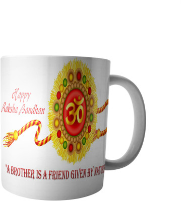 RD Creations Perfect Gift for Rakhi Ceramic Mug(300 ml), White