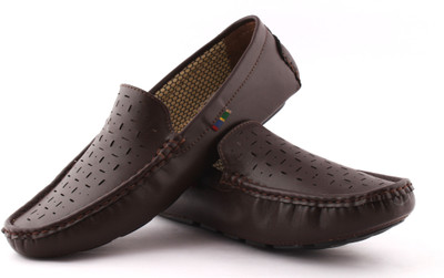 Greenfoot Leatherlook Loafers For Men(Brown