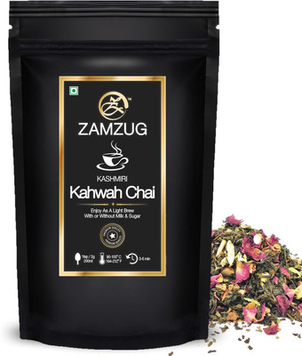 zamzug Kashmiri Kahwa Saffron, Rose, Almond Tea(100 g, Pouch)