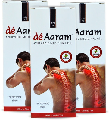 de aaram Ayurvedic Medicinal Pain Relief Oil for Backache, Knee, Shoulder, Neck, Arm Pain, Muscle Stiffness Liquid (Pack of 3 -120 ml) Liquid(360 ml)
de aaram Ayurvedic Medicinal Pain Relief Oil for Backache, Knee, Shoulder, Neck, Arm Pain, Muscle Stiffness Liquid (Pack of 3 -120 ml) Liquid(360 ml)