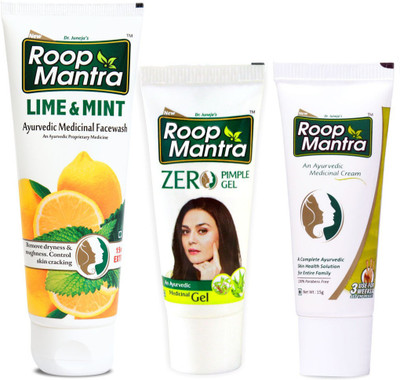 Roop Mantra Skin Care Combo (Lime & Mint Face Wash 115ml + Zero Pimple Gel 15gm + Face Cream 15gm)(Set of 3)
Roop Mantra Skin Care Combo (Lime & Mint Face Wash 115ml + Zero Pimple Gel 15gm + Face Cream 15gm)(Set of 3)