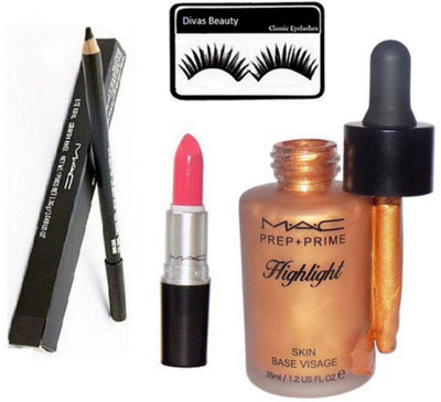 divas beauty Eyelashes With Crayon Kohl Eye Pencil Kajal, Lipstick With Prep+Prime Highlight Skin Base Visage(Set of 4)
divas beauty Eyelashes With Crayon Kohl Eye Pencil Kajal, Lipstick With Prep+Prime Highlight Skin Base Visage(Set of 4)