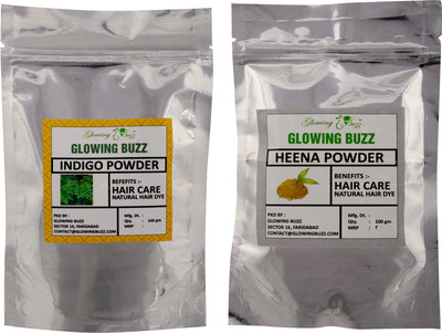 Glowing Buzz Combo of premium Henna and Indigo Powder 100 Gram(Set of 1)