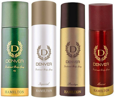 Denver HAMILTON/IMPEREL/PRESTAGE/HONOUR Body Spray - For Men(825 ml, Pack of 4)
Denver HAMILTON/IMPEREL/PRESTAGE/HONOUR Body Spray - For Men(825 ml, Pack of 4)