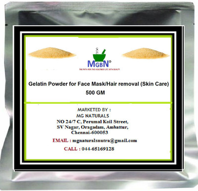 MGBN Gelatin Powder for Face Mask/Hair removal (Skin Care) 500 GM(500 g)