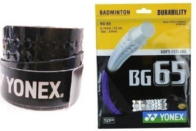 Yonex Combo of Two- One 'Bg -65' Badminton String + One 'ETech 901' Badminton grip (Color On Availability)- Badminton Kit
Yonex Combo of Two- One 'Bg -65' Badminton String + One 'ETech 901' Badminton grip (Color On Availability)- Badminton Kit