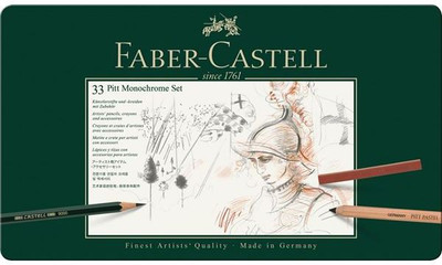 Faber-Castell 112977-33 Pitt Monochrome Pencil(Set of 33, Green)
