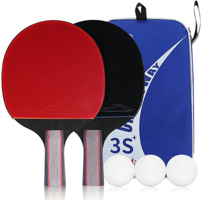 QUINERGYS ® Table Tennis Racket Bat Ping Pong Racket Blade Two Shake-hand grip Bat Paddle Three Balls Table Tennis Kit
