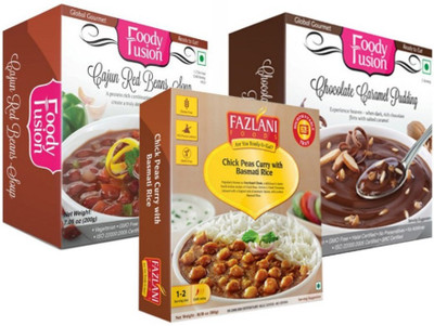 Fazlani Foods Ready to Eat Cajun Red Beans Soup + Chick Peas Curry with Basmati Rice + Chocolate Caramel Pudding 700 g
Fazlani Foods Ready to Eat Cajun Red Beans Soup + Chick Peas Curry with Basmati Rice + Chocolate Caramel Pudding 700 g