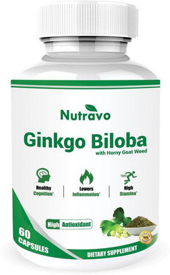 Nutravo Ginkgo Biloba with Horny Goat Weed - 60 Capsules(60 g)