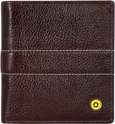 POLLSTAR Men Brown Genuine Leather Wallet(10 Card Slots)