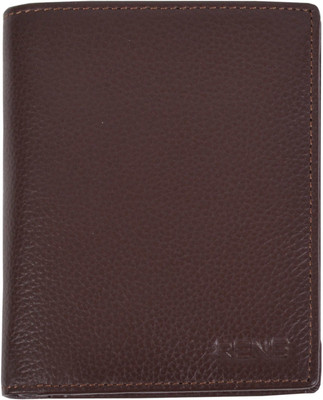Rene Men Casual Brown Genuine Leather Wallet(11 Card Slots)
