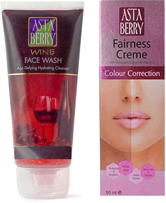 Astaberry Wine Face wash 100 + fairness crème(Set of 2)