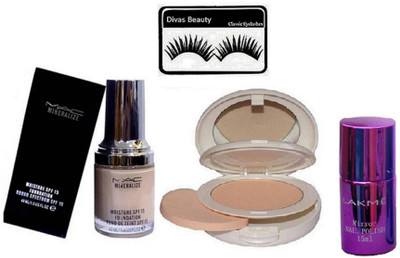 divas beauty Eyelashes, MAC Mineralize Moisture SPF 15 Foundation, Mirror Nail Polish,Lightfull BB Compact(Set of 4)
divas beauty Eyelashes, MAC Mineralize Moisture SPF 15 Foundation, Mirror Nail Polish,Lightfull BB Compact(Set of 4)