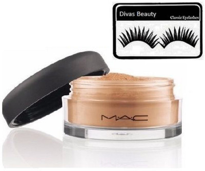divas beauty Eyelashes &Mac Select Sheer Loose Powder finish(Set of 2)