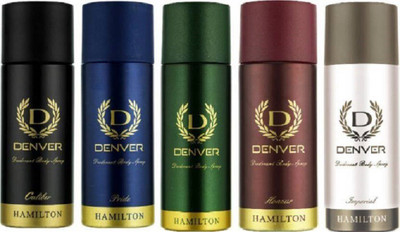 Denver CALIBER/PRIDE/HAMILTON/HONOUR/IMPREAL/PRESTAGE Body Spray - For Men(825 ml, Pack of 5)
Denver CALIBER/PRIDE/HAMILTON/HONOUR/IMPREAL/PRESTAGE Body Spray - For Men(825 ml, Pack of 5)