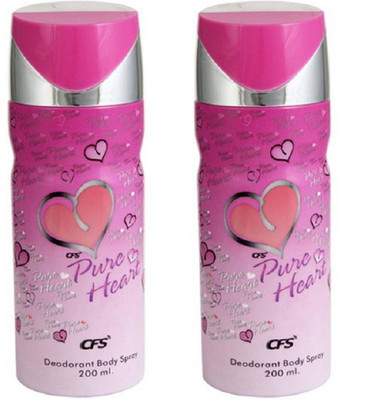 CFS Pure Heart Pink Deodorant Body Spray 200ML Each (Pack of 2) Deodorant Spray - For Women(400 ml, Pack of 2)
CFS Pure Heart Pink Deodorant Body Spray 200ML Each (Pack of 2) Deodorant Spray - For Women(400 ml, Pack of 2)