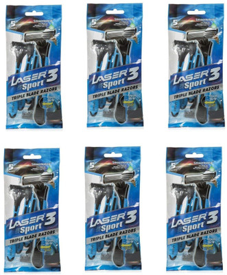 Laser Sport 3 Razor Set of 6 (30 Razor, 30 Cartridges) Disposable Razor(Pack of 30)
Laser Sport 3 Razor Set of 6 (30 Razor, 30 Cartridges) Disposable Razor(Pack of 30)