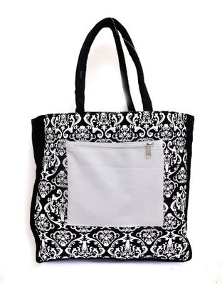 Prayas Hand-held Bag(Black, White)