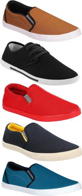 Pexlo Combo Pack of 5 Casual & Sports Shoes (Loafers Shoes) Slip On Sneakers For Men(Multicolor, Red;tan;black & blue
Pexlo Combo Pack of 5 Casual & Sports Shoes (Loafers Shoes) Slip On Sneakers For Men(Multicolor, Red;tan;black & blue