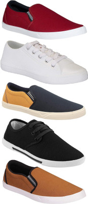 Pexlo Combo Pack of 5 Casual & Sports Shoes (Loafers Shoes) Slip On Sneakers For Men(Red, Maroon;white;beige;black & tan
Pexlo Combo Pack of 5 Casual & Sports Shoes (Loafers Shoes) Slip On Sneakers For Men(Red, Maroon;white;beige;black & tan