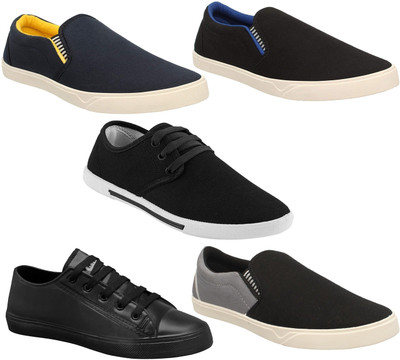 Pexlo Combo Pack of 5 Casual & Sports Shoes (Loafers Shoes) Slip On Sneakers For Men(Multicolor, Black & grey
Pexlo Combo Pack of 5 Casual & Sports Shoes (Loafers Shoes) Slip On Sneakers For Men(Multicolor, Black & grey
