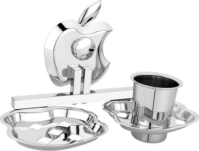 Siyara Soap Dish With Tumbler(Silver)