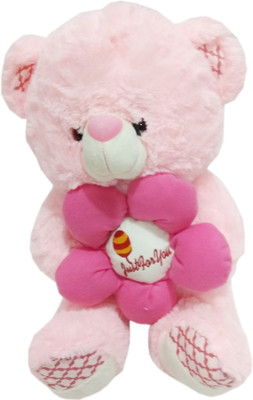 SATNAM GLOBAL Teddy Bear With Just For You - 30 cm(Pink)