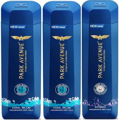 Park Avenue COOL BLUE, STORM Deo TALC 200g × 3 Pack Of Three(600 g)