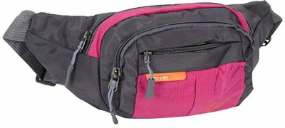 SRI Polyester Pink-Dark Grey Waist Bags Waist Bag(Pink, Grey), Grey;pink