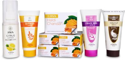 Jiva Ayurveda Jiva Citrus Lotion - 100 ml (100 Ml) || Grape Seed Mask - 50 gm (50 Gm) ||Saffron Cream - 50 gm (50 Gm) || Haldi Chandan soap set of 5- 75 gm (75 Gm) || Walnut Scrub - 50 gm (50 Gm)(Set of 5)
Jiva Ayurveda Jiva Citrus Lotion - 100 ml (100 Ml) || Grape Seed Mask - 50 gm (50 Gm) ||Saffron Cream - 50 gm (50 Gm) || Haldi Chandan soap set of 5- 75 gm (75 Gm) || Walnut Scrub - 50 gm (50 Gm)(Set of 5)
