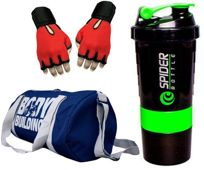 Snipper Combo of Bodybuilding Blue Bag , Gloves Red And Spider Shaker Green Gym & Fitness Kit
Snipper Combo of Bodybuilding Blue Bag , Gloves Red And Spider Shaker Green Gym & Fitness Kit