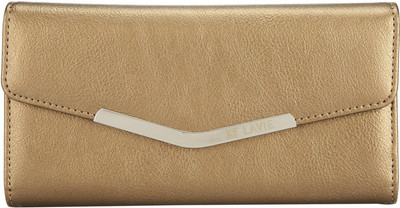 Lavie Women Casual Gold Artificial Leather Wallet(4 Card Slots), Brown
