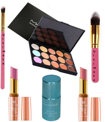 Ultimate Mac 15 Shade Concealer Palette + Two Makeup Brush & Lakme 9to5 Lipstick Set Of 2 & Lakme Mirror Nail Polish(Set of 6)
Ultimate Mac 15 Shade Concealer Palette + Two Makeup Brush & Lakme 9to5 Lipstick Set Of 2 & Lakme Mirror Nail Polish(Set of 6)