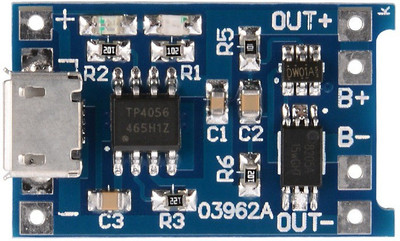 robokitshop TP4056 Micro USB 5V 1A 18650 Lithium Battery Charger Protection Module Power Supply Electronic Hobby Kit
robokitshop TP4056 Micro USB 5V 1A 18650 Lithium Battery Charger Protection Module Power Supply Electronic Hobby Kit
