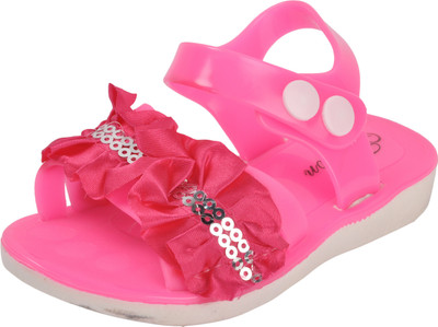 Yellow Bee Girls Velcro Mary Janes(Pink, Dark pink