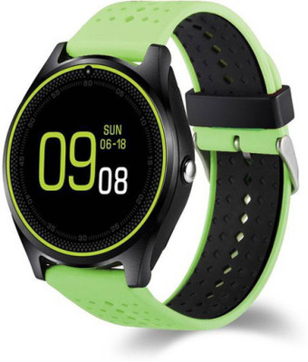 MOBILE LINK V9 Bluetooth Camera Wrist Call Smart Band Pedometer Couter Smart Watch Fitness Tracker (Green) GREEN Smartwatch(Green Strap Free Size)