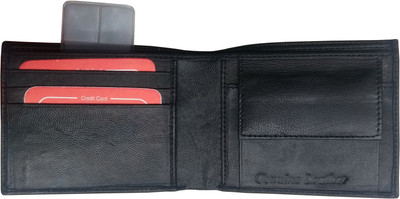 Puma Men Formal, Casual Black Genuine Leather Wallet(3 Card Slots)