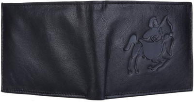 Justrack Men Black Genuine Leather Wallet(1 Card Slot)
